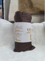 Сатиновая простынь с наволочками на резинке Erenay 160x200+30 см шоколадная