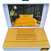 Постельное белье Tivolyo Home Casual сатин люкс желтое полуторное