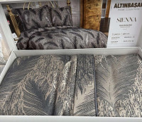 Покрывало жаккардовое Altinbasak Sienna antrasit 240x260  см  с наволочками 50х70 см