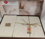 Постельное белье Cotton Box Kivora Beige евро с вышивкой