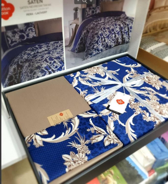 Постільна білизна Cotton Box Pera lacivert євро