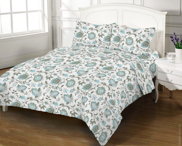 Постельное белье Zastelli 523 Лазурь бязь поплин евро