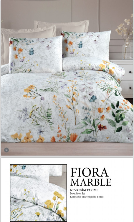 Постільна білизна Altinbasak Fiora marble ранфорс євро