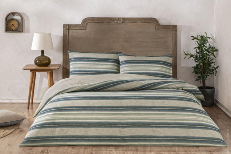 Постельное белье TAC Ранфорс Nores mavi полуторный