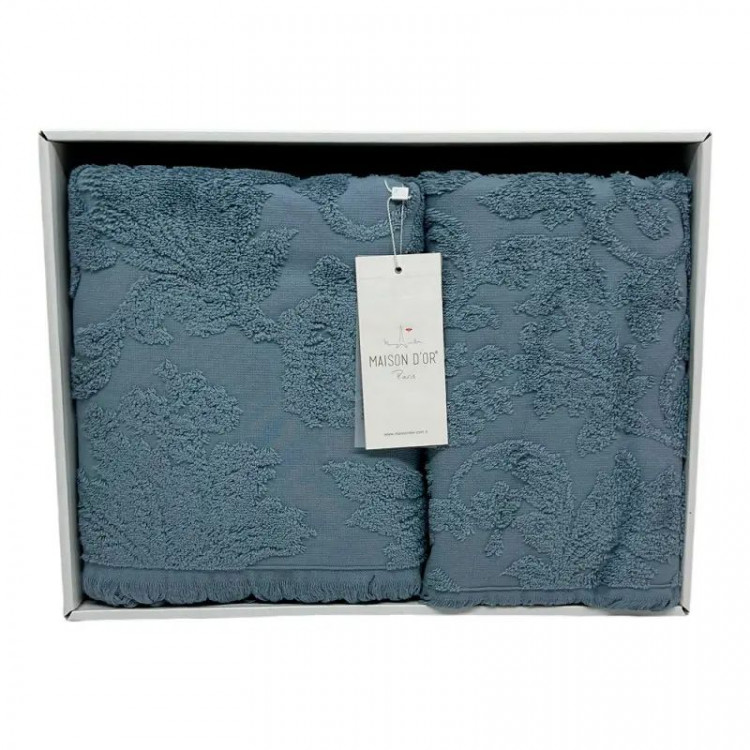 Набір рушників Maison D'or SANDA BLUE (синій) 50x100 см + 85x150 см