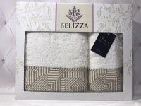 Набор махровых полотенец Belizza из 2 штук 50x90 см+70x140 см, модель 17