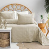 Покрывало жаккардовое Saheser Zeta beige 240х260 см с наволочками бамбуковое