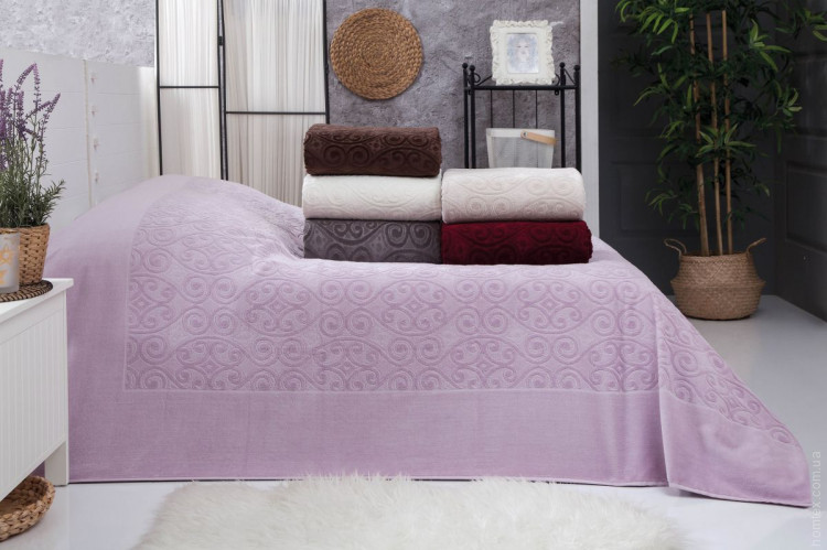 Простынь велюр/махра Belizza Hanzade lila 200x220 см., 550 г/м2