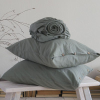 Набор простынь La Modno 180x200+30 см на резинке с наволочками 50х70 см Stonewashed French green Набор простынь La Modno 180x200+30 см на резинке с наволочками 50х70 см Stonewashed French green