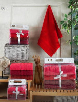 Набор махровых полотенец Ada из 4 шт. 50x90 см, модель 06 (красные+бордовые)