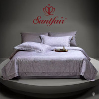 Постельное белье жаккардовое с летним одеялом Santfair евро, модель 5