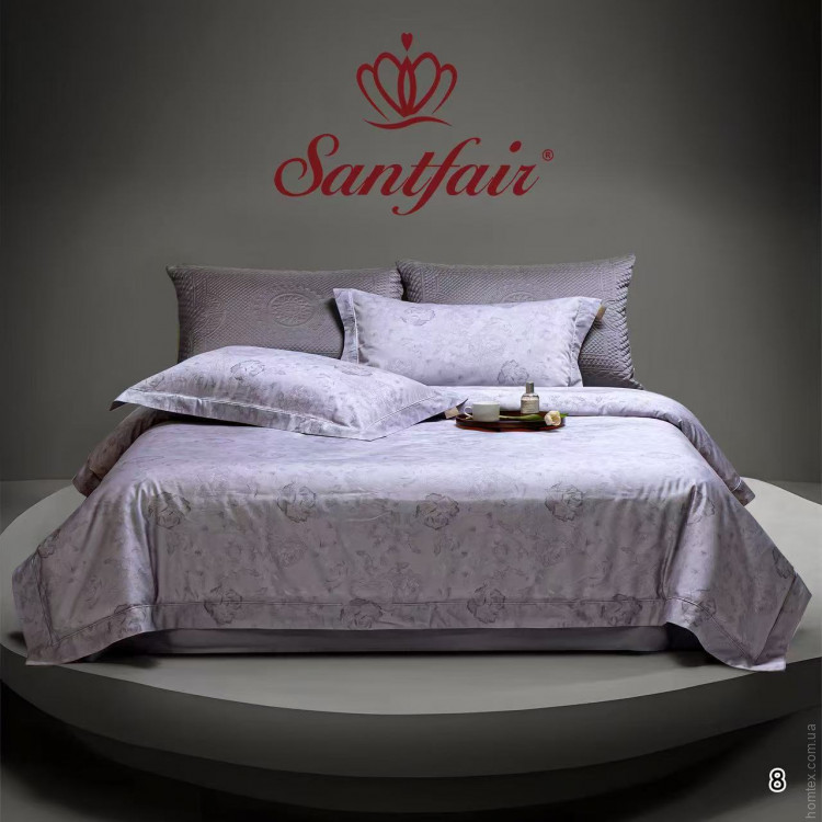 Постельное белье жаккардовое с летним одеялом Santfair евро, модель 5