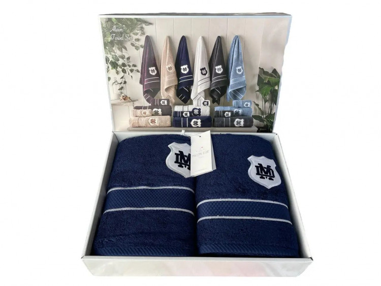 Набір рушників Maison D'or ALAIN NAVY 30x50 см + 50x100 см + 70x140 см