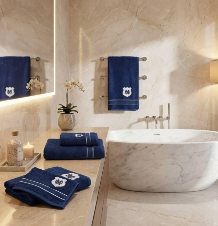 Набір рушників Maison D'or ALAIN NAVY 30x50 см + 50x100 см + 70x140 см