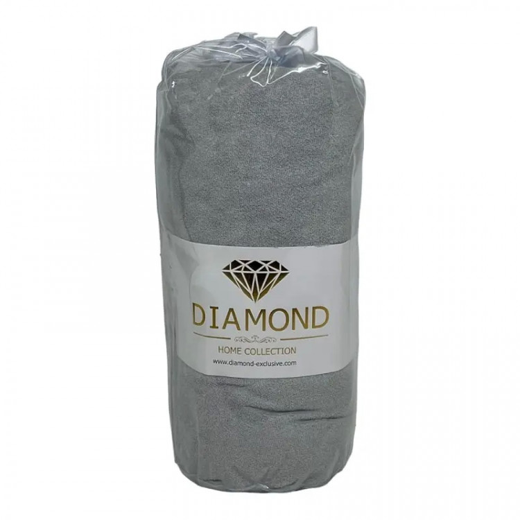 Простирадло махрове на резинці DIAMOND HAVLU CARSAF GREY 180x200 см