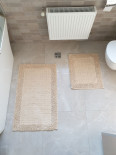 Набор хлопковых ковриков для ванной Zeron Mosso Mosaic из 2-х штук 50х60 см + 60х100 см персиковый