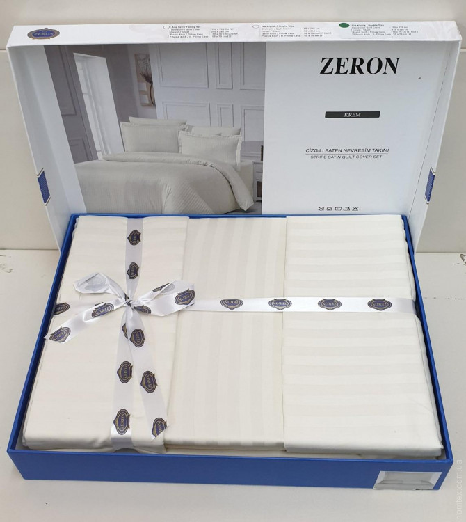 Постільна білизна Zeron Satin Stripe cream полуторний