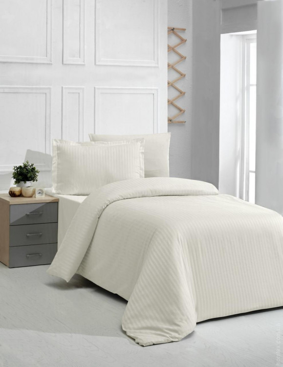 Постільна білизна Zeron Satin Stripe cream полуторний