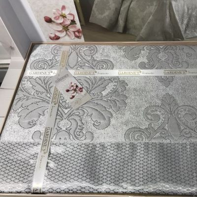 Покрывало Gardine's жаккардовое 240х260см. с наволочками Diva grey