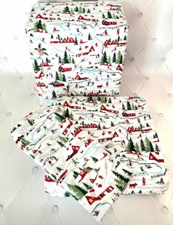 Постельное белье Cotton Collection фланель модель 44 полуторное