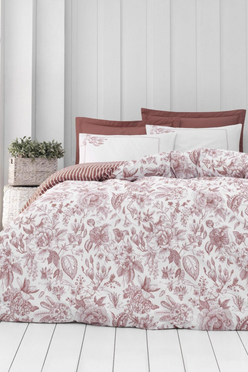 Постільна білизна Altinbasak Grazia on cinnamon ранфорс євро