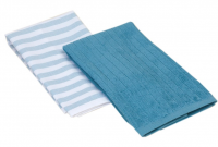 Набор полотенец Maisonette Kita синий 425 г/м2 из 2-х шт. 40х60 см