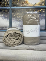 Простынь хлопковая на резинке Majoli с наволочками 180х200 см + резинка бежевая