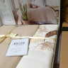 Покрывало хлопковое Moss Home Palm бежевое с наволочками и простынью