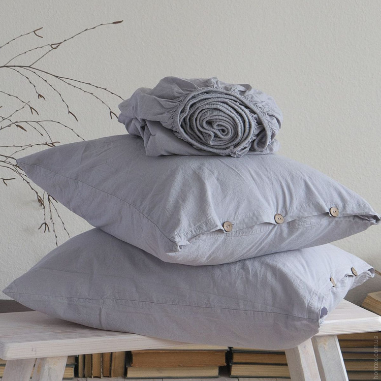 Набор простынь La Modno 180x200+30 см на резинке с наволочками 50х70 см Stonewashed Pearl gray Набор простынь La Modno 180x200+30 см на резинке с наволочками 50х70 см Stonewashed Pearl gray