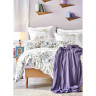 Набор постельное белье с пледом Karaca Home Elsira lila 2020-1 лиловый евро