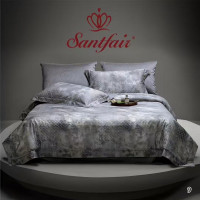 Постельное белье жаккардовое с летним одеялом Santfair евро, модель 7