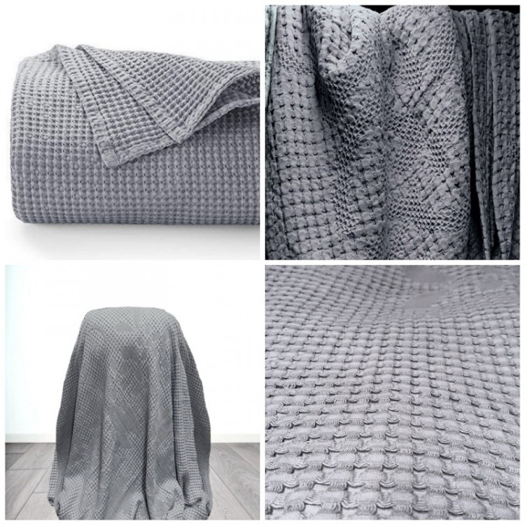 Плед Home Textile Soft grey Cotton 220x240 см