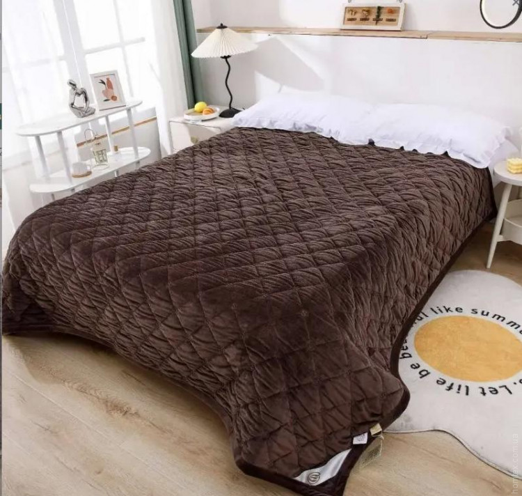 Покрывало велюровое Home Textile Ромбы 200х230 см коричневое
