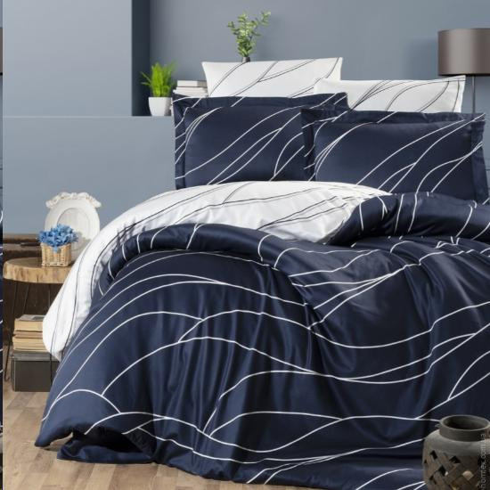 Постельное белье First Choice Mesi Navy Blue семейный 