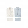 Набор семейный: халаты с полотенцами Karaca Home Eldora Offwhite-Gri 2020-2 кремовый-серый
