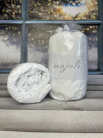 Простынь хлопковая на резинке Majoli с наволочками 180х200 см + резинка белая