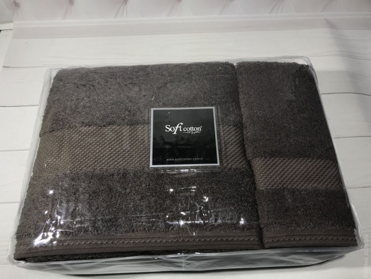 Набор махровых полотенец из 3 шт. 30х50 см. + 50х90 см.+ 75х150 см. Soft cotton DELUXE 2