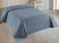 Простирадло махрове Uniko crown home 220x240 см сіре