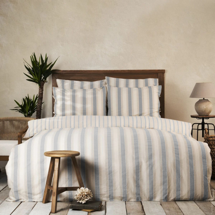 Постельное белье Karaca Home Naturel Line Jerardo indigo евро