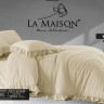 Постельное белье вареный хлопок La Maison Weens vanilla с рюшами евро Постельное белье вареный хлопок La Maison Weens vanilla с рюшами евро
