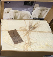Постельное белье вареный хлопок La Maison Weens vanilla с рюшами евро Постельное белье вареный хлопок La Maison Weens vanilla с рюшами евро