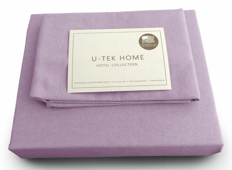 Постельное белье Utek Hotel Collection Cotton Melange Lilac семейный