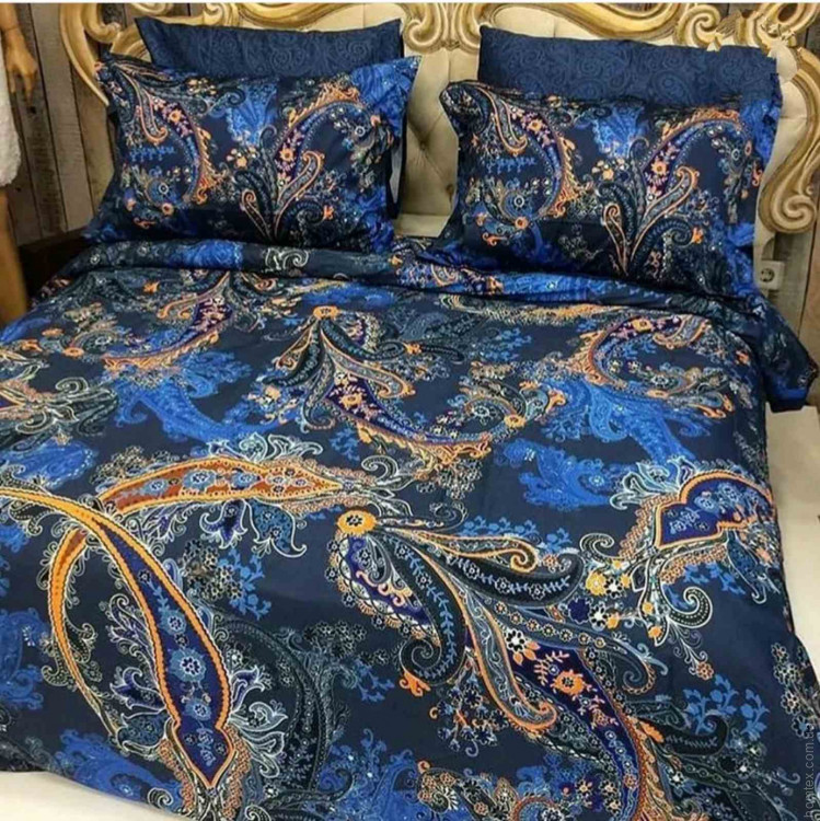Постельное белье TAC Digital Marisol Blue (синее) евро