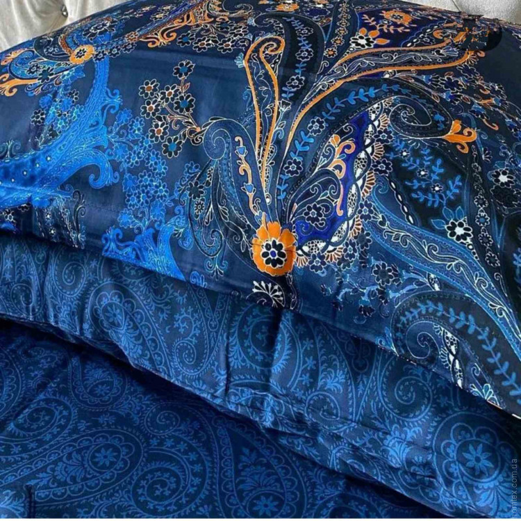 Постельное белье TAC Digital Marisol Blue (синее) евро