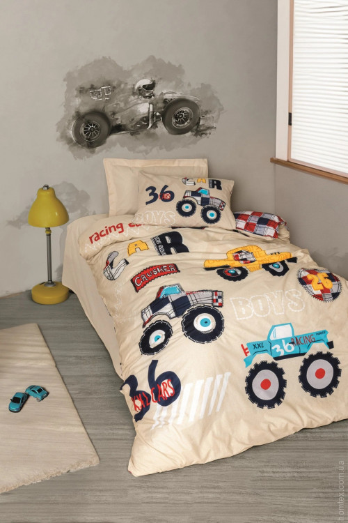 Постільна білизна Cotton Box Cars Bej