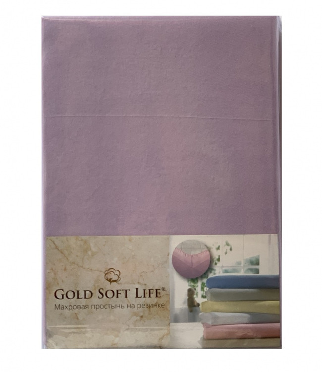 Простынь трикотажная на резинке Gold Soft Life Terry Fitted Sheet 90х200 см сиреневая