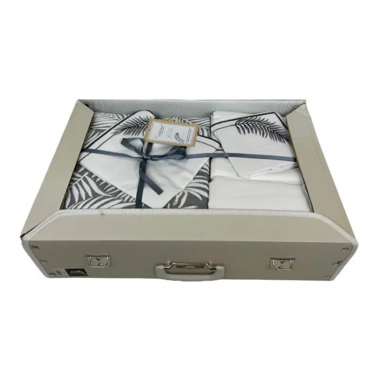 Комплект постельное белье Istanbul с покрывалом  PALM GRI SET евро