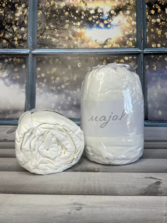 Простынь хлопковая на резинке Majoli с наволочками 180х200 см + резинка молочная