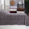 Простынь велюр/махра Belizza Hanzade серая 200x220 см., 550 г/м2