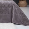 Простынь велюр/махра Belizza Hanzade серая 200x220 см., 550 г/м2